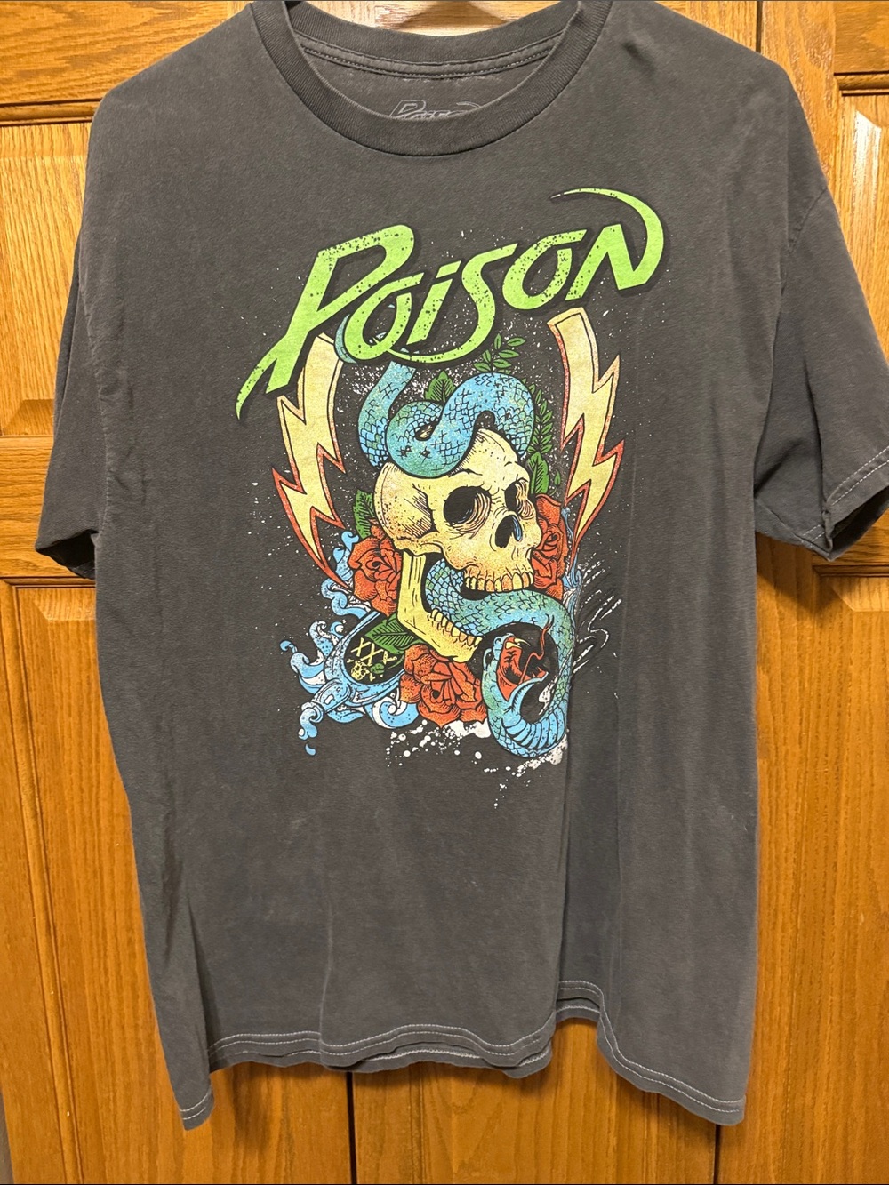 Poison Skull & Snake Graphic Tee - Black